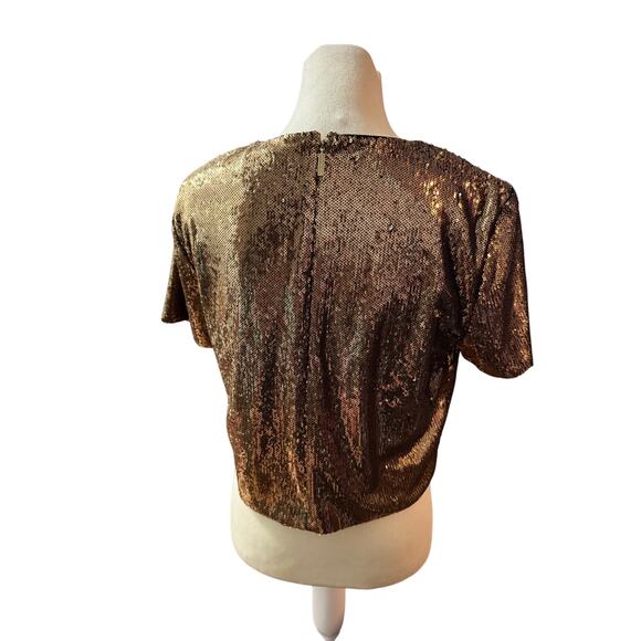 Michael Kors Women's Sequined Crewneck T-Shirt, Black/Gold, M - Picture 5 of 6